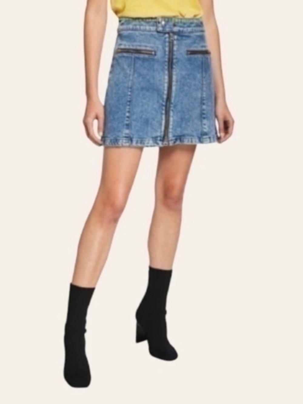 Rag & Bone Isabel Zip-Front Denim Mini Skirt ✨